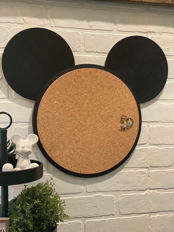 Mouse Shaped Pin Board, Disney inspired pin collectors board- Wood and Cork Material.