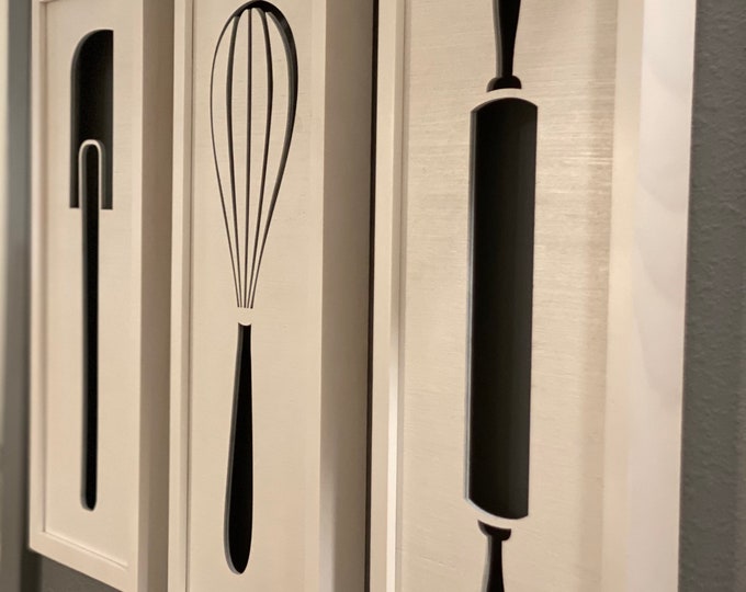 Kitchen Baking Wall Art Set, Kitchen Decor Etsy