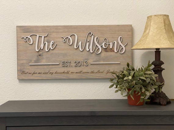 Family Name Sign, Entry sign, Solid Wood Home Sign