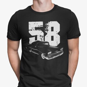 1958 Chevy Brookwood Station Wagon Classic Car T-Shirt - Unisex Short Sleeve Tee, Vintage Antique Car Design