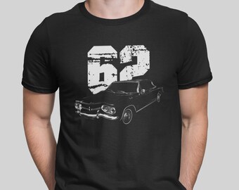 1962 Chevy Corvair Front Three Quarter View With Year T Shirt