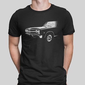 1965 Chevelle Front Side View Silhouette Muscle Car T Shirt