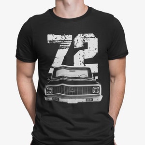 1972 Chevy C10 Pickup Truck Front View With Year T Shirt