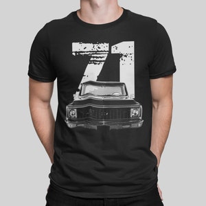 1971 Chevy C10 Front Grill View Silhouette With White Year T Shirt