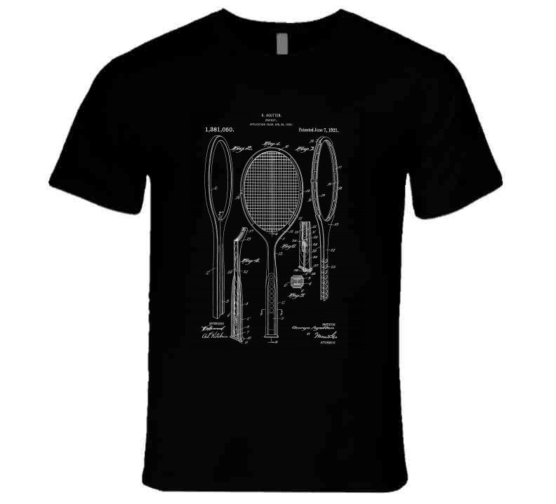 Vintage 1921 Tennis Racket Patent T Shirt - Etsy