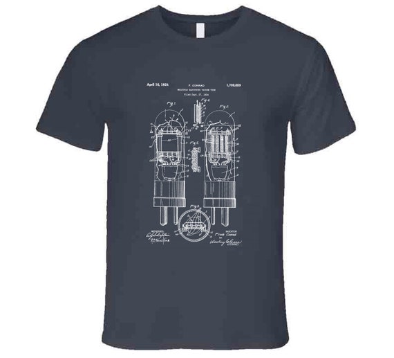 1929 Vacuum Tube Patent Graphic T-Shirt 1929 Vacuum Tube Patent Graphic T-Shirt