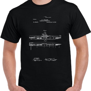 Vintage Military Naval Submarine 1892 Patent T Shirt