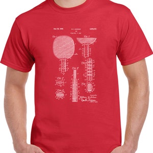 Antique Ping Pong Table Tennis Racket 1940 Patent T Shirt