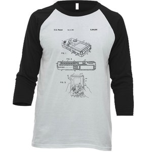 Video Game Console Retro Patent Baseball Raglan T Shirt