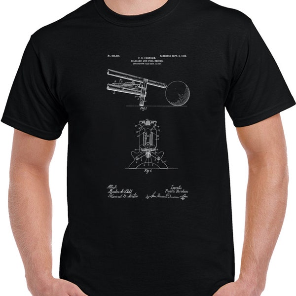 1908 Vintage Billiard Pool Cue Bridge Patent T Shirt