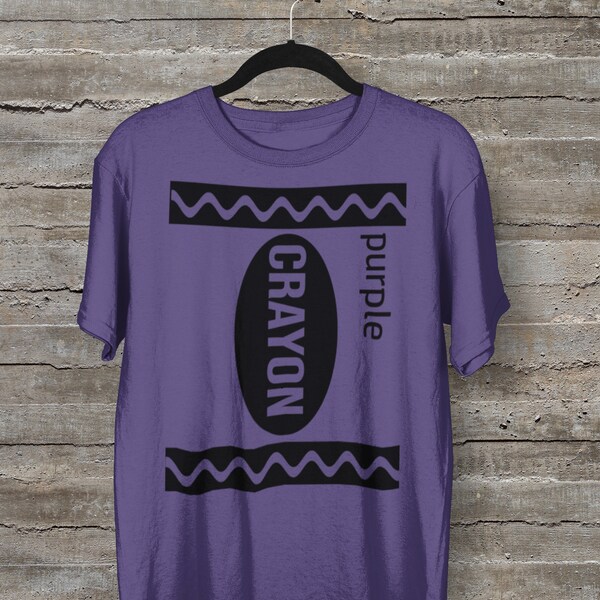 Purple Crayon T Shirt Etsy