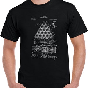 1910 Pool Table Ball Triangle Rack Patent T Shirt