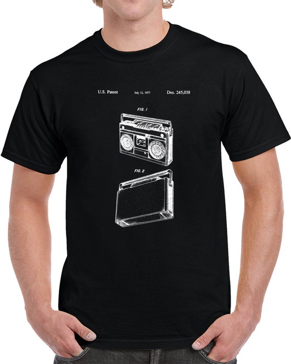 1977 Retro Boom Box Radio Music Patent T Shirt | Etsy