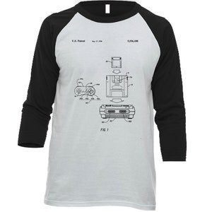Classic Video Game Console Patent Baseball Raglan T Shirt