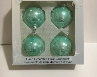 VINTAGE Christmas Ornaments GLASS Unknown SPINNER Lantern x10