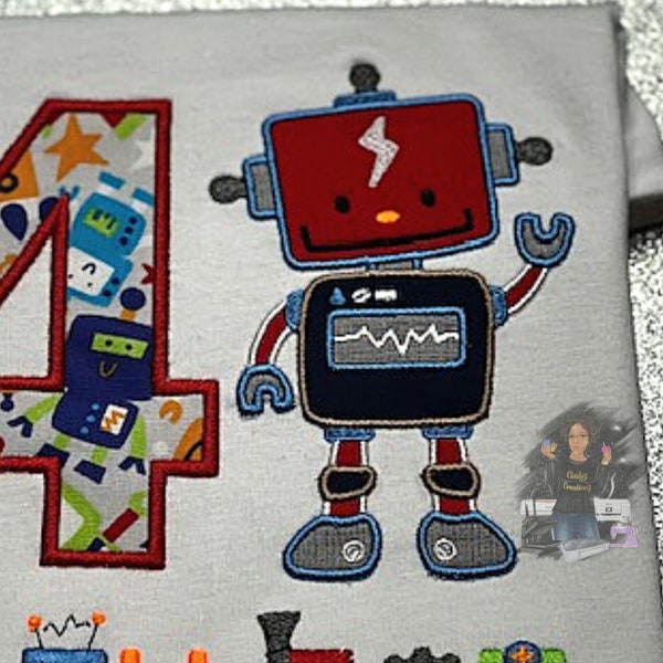 Boys and Girls Fun Robot T Shirt, Personalized Shirt, Birthday Shirt