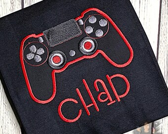 Boys & Girls Personalized Gamer Controller Embroidery Shirt