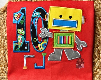 Toddler Boys and Girls Fun Robot T Shirt, Personalized Shirt, Birthday Shirt