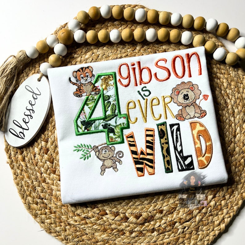 Boys 4 Ever Wild Shirt, Wild Shirt for Birthday Party, Themed 4 Ever ...