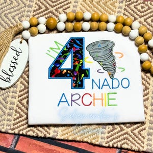 Four-Nado Shirt, Boys and Girls 4Nado Shirt, 4th Birthday Boys and Girls Tornado Personalized Shirt, Birthday Themed Shirt, Add Any Number.