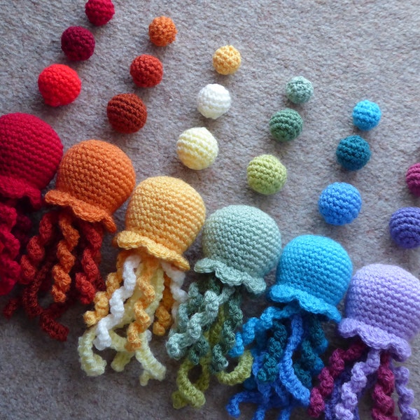 PDF Crochet Rainbow Jellyfish Mobile Pattern Tutorial