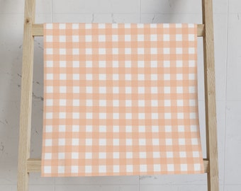 Pfirsich Karohandtuch: Pastell Vichy-Karo-Tuch