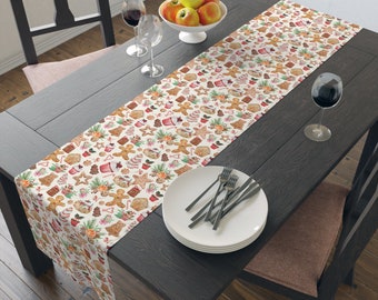 Vintage Weihnachtsplätzchen Tischläufer: Retro Leckereien Muster