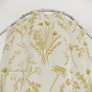 Gelber Blumenduschvorhang: Rustikales Toile Flower Design