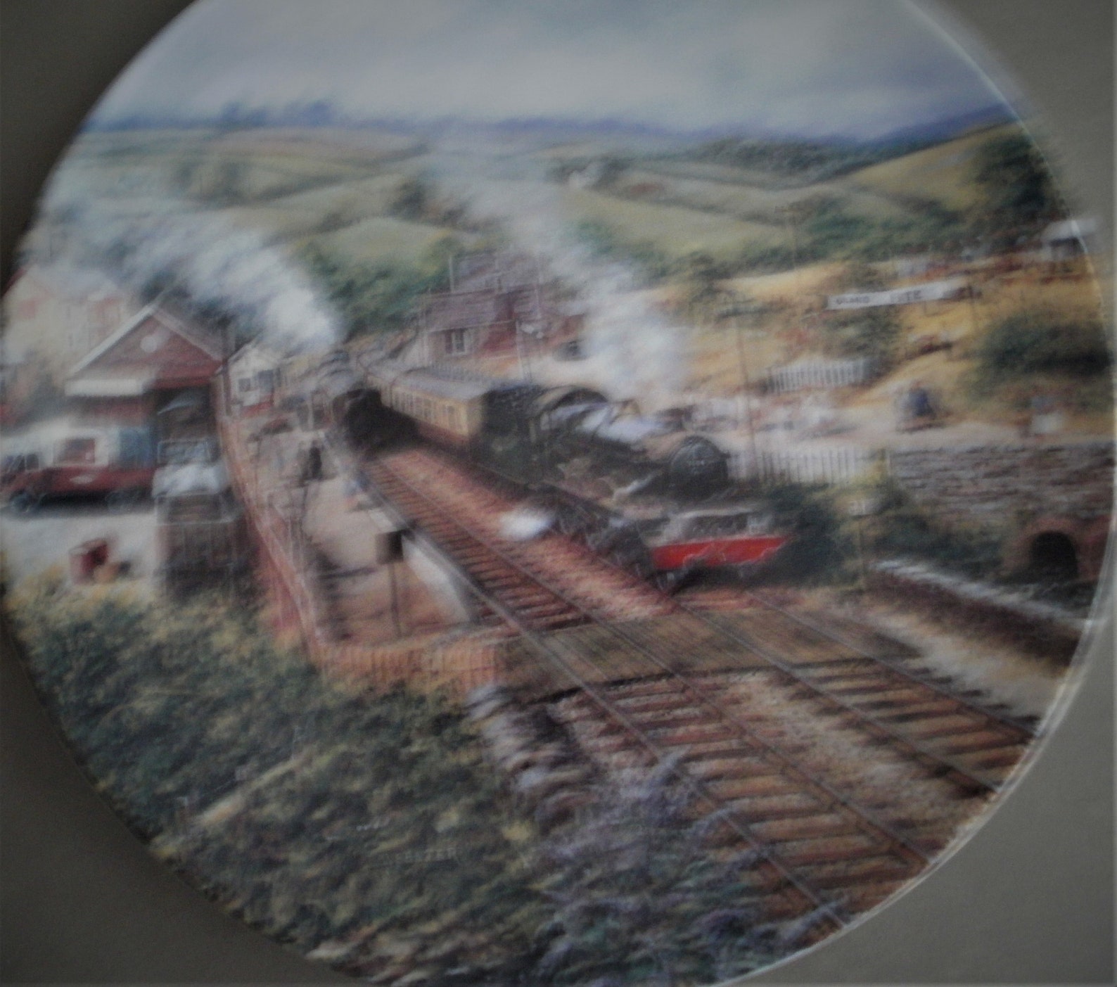 Pair of Collectors Plates Featuring Trains Etsy