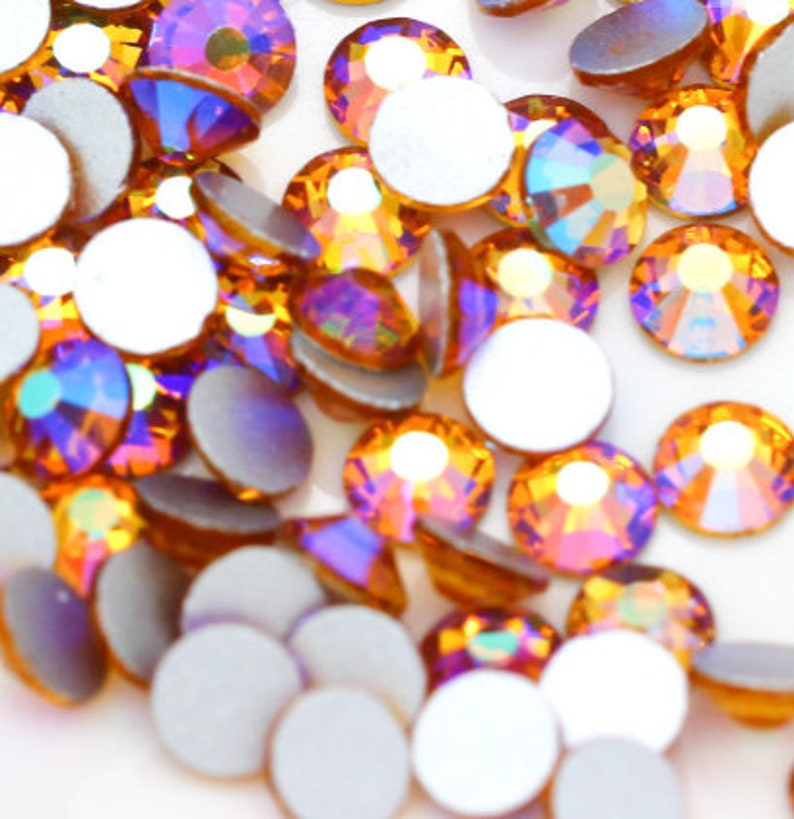 Topaz AB Glass Non Hotfix Rhinestones Etsy
