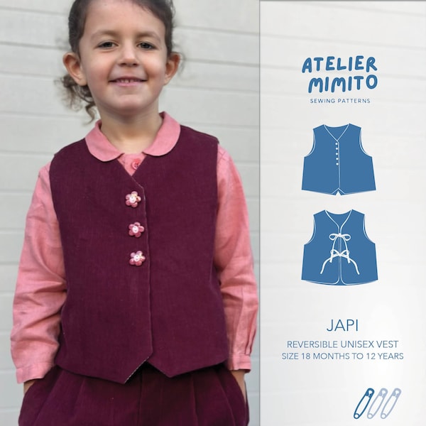 Unisex Vest Waistcoat PDF Sewing Pattern For Children