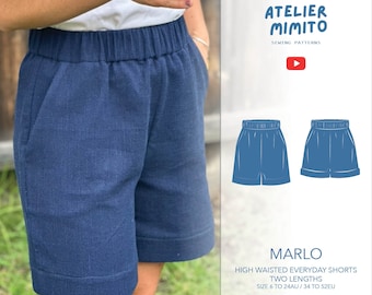 High Waisted Shorts Women PDF Sewing Pattern