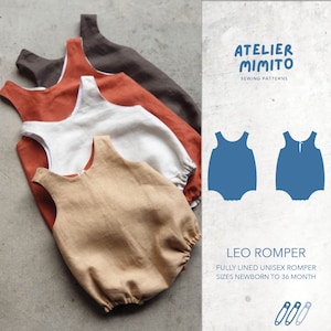 Baby Reversible Romper PDF Sewing Pattern, Unisex