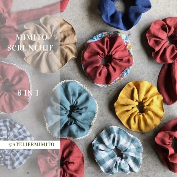 Scrunchie, 6 in 1 PDF sewing Pattern