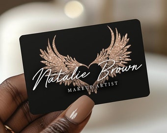 Angel Wings Logo - Premade Logo Design -  Logo Design and Branding Package - Black Logo - Beauty Logo - Heart Logo - Wings Logo