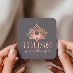 Rose Gold Lotus Logo Design - Wellness, Spa, Health, Massage, Healing, Nail Salon Branding - Modern Elegant Business Logo
