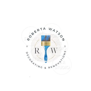 Decorating Logo - Renovations Logo -- Premade Logo Design -Paint Brush Logo - DIY Logo and Branding - Furniture Logo - Painter Logo - Craft