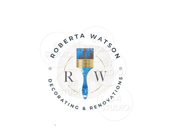 Decorating Logo - Renovations Logo -- Premade Logo Design -Paint Brush Logo - DIY Logo and Branding - Furniture Logo - Painter Logo - Craft