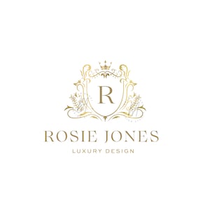 Design de logotipo de luxo Logotipo de monograma dourado Logotipo de brasão e coroa ornamentados Logotipo real Logotipo de qualidade Logotipo de luxo Logotipo de design de evento Logotipo de interior Marca