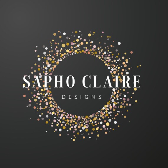 Gold Confetti Logo Design Logo Design Branding Package Etsy