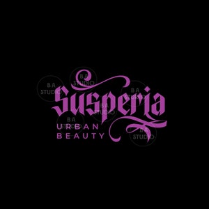 Logotipo gótico roxo e preto - Branding de texto gótico - Logotipo de texto - Design de logotipo pré-fabricado - Logotipo de texto gótico - Pacote de design de logotipo e branding