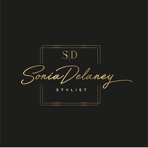 Elegant Gold & Black Beauty Salon Logo – Luxury Stylist Branding, Modern Script Business Logo