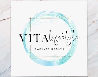 Modern Med Spa Logo, Blue Circle Wellness Branding