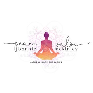 Yoga Logo - Wellness Logo - Meditation Logo - Lotus Logo - Health Logo - Premade Logo Design - Logo Design and Branding Package - Boho Logo