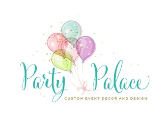 Balloon Logo - Custom Logo Design - Party Logo - Event Logo - Confetti Logo - Balloons Logo Design - Event Planner Logo - Event Design Brand
