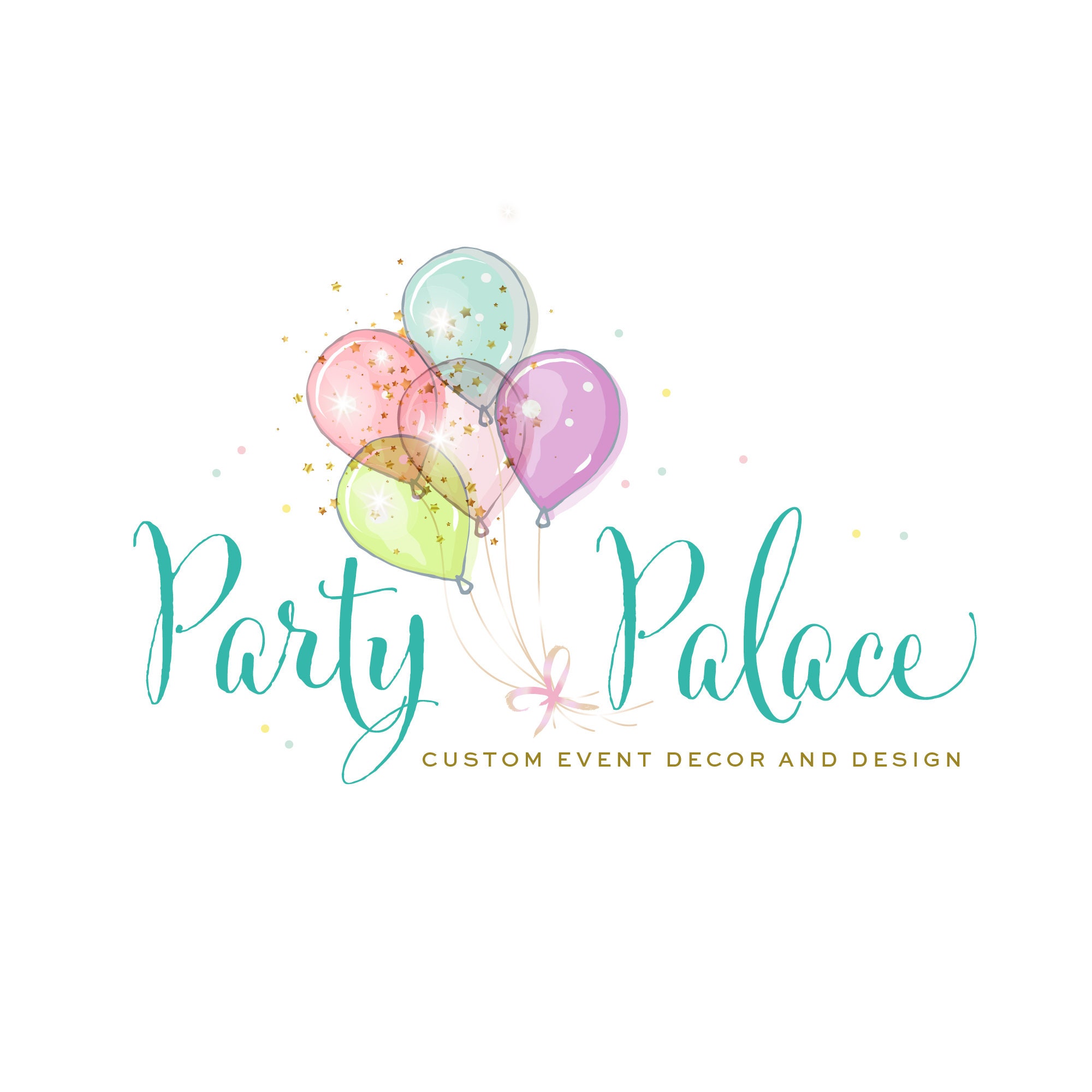 Balloon Logo Custom Logo Design Party Logo Event Logo Etsy