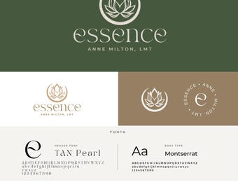 Luxury Gold Lotus Logo Design - Wellness Brand Template for Canva