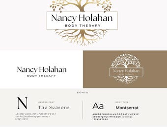 Baum Logo und Branding Template, Canva Kit für Wellness Business