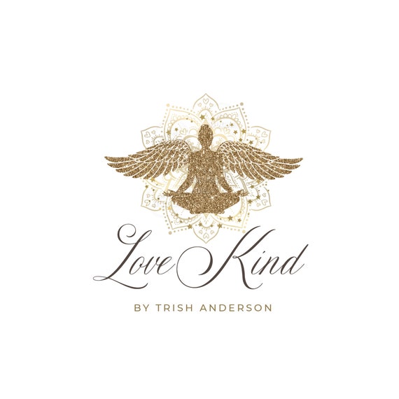 Wellbeing Logo - Meditation Branding - Mystic Logo - Gold Wings Logo - Premade Logo Design - Nature Logo - Logo Design and Branding Package