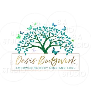 Butterfly Tree Logo - Logo Design - Tree Logo - Logo Design and Branding Package -  Health Logo - Boho Logo - Wellness Logo - Nature Logo